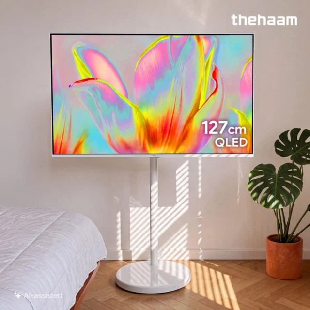 더함 삼탠바이미 스마트 QLED 에센셜 127cm(50인치) 이동식 스탠드 직접설치