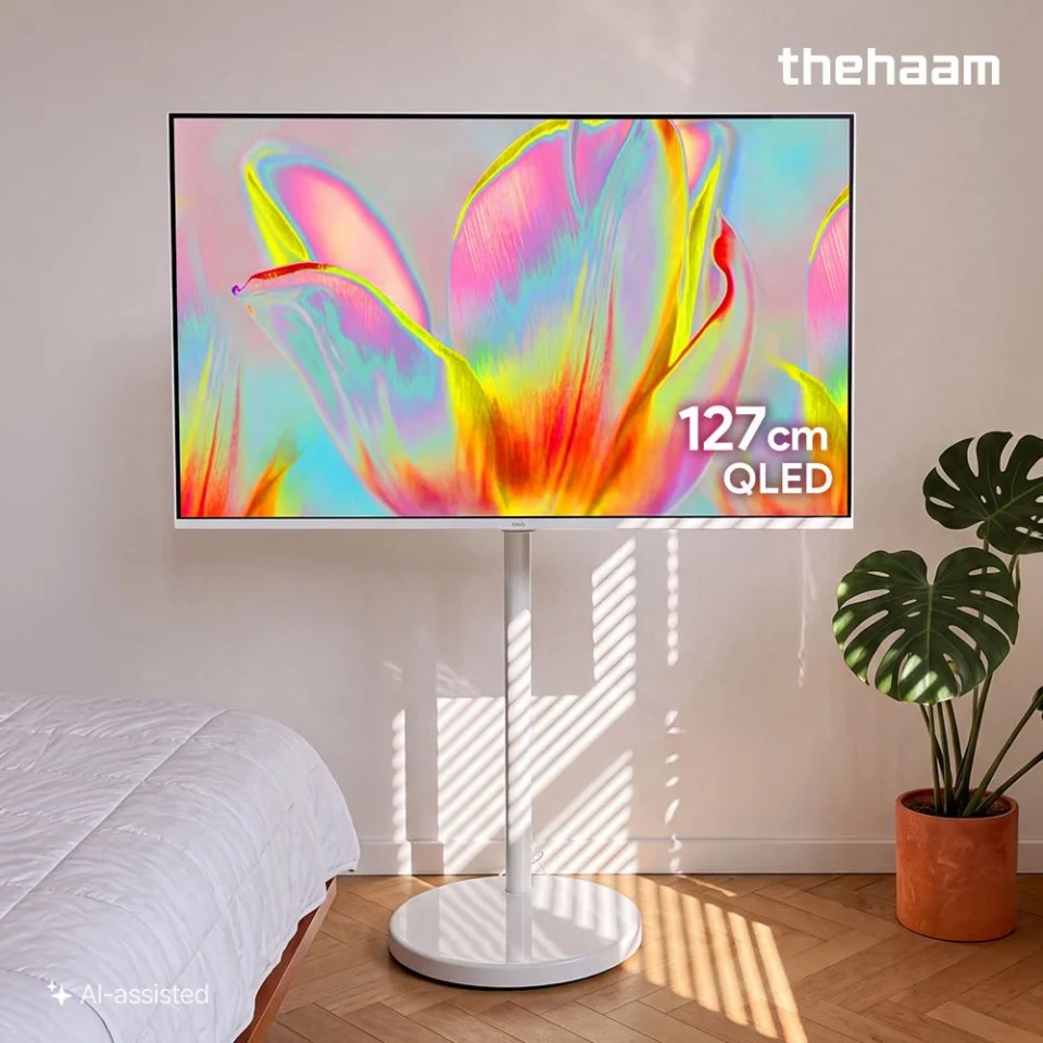 더함 삼탠바이미 스마트 QLED 에센셜 127cm(50인치) 이동식 스탠드 직접설치