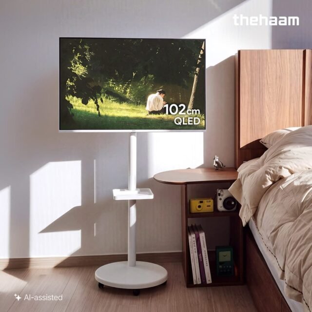 더함 삼탠바이미 스마트 QLED 라이트 102cm(40인치), 이동식 스탠드